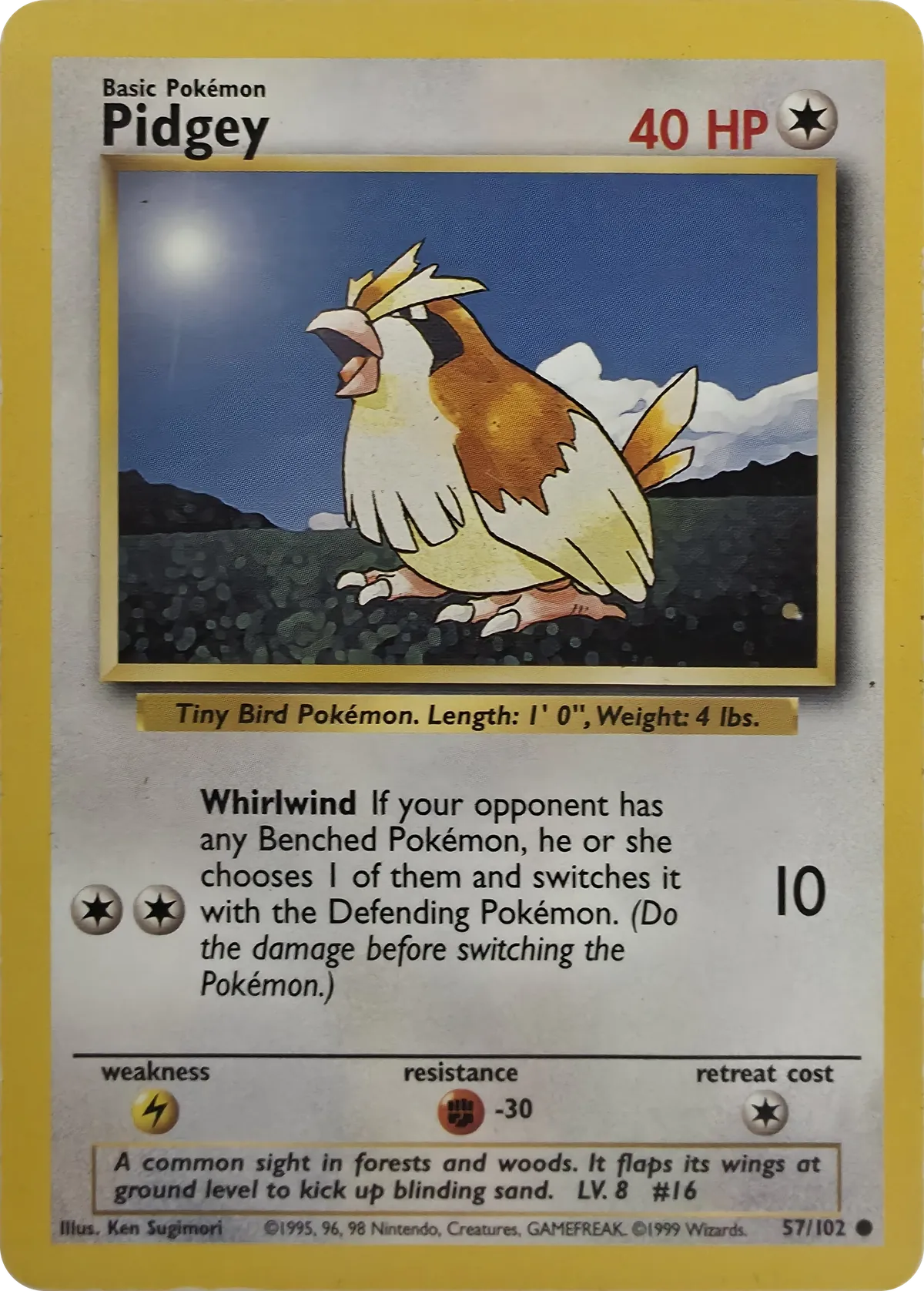 Pidgey #57/102, front