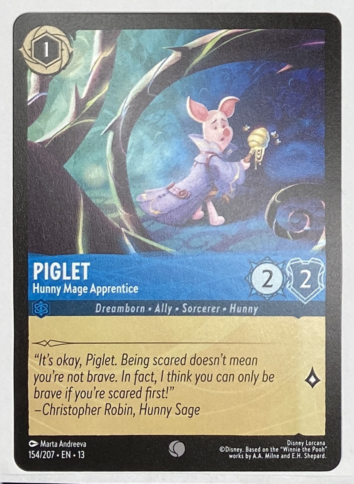 2026 Disney Lorcana Attack of the Vine! Piglet - Hunny Mage Apprentice #154/207 Common front
