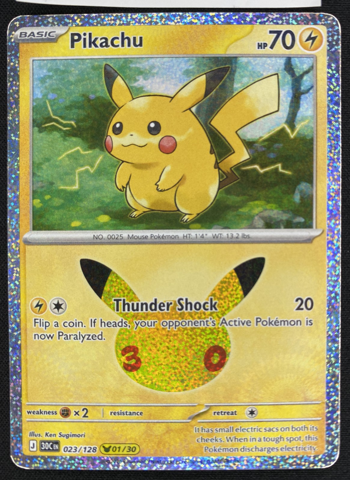 2026 Pokemon 30th Celebration Pikachu #023/128 Pikachu Rare front