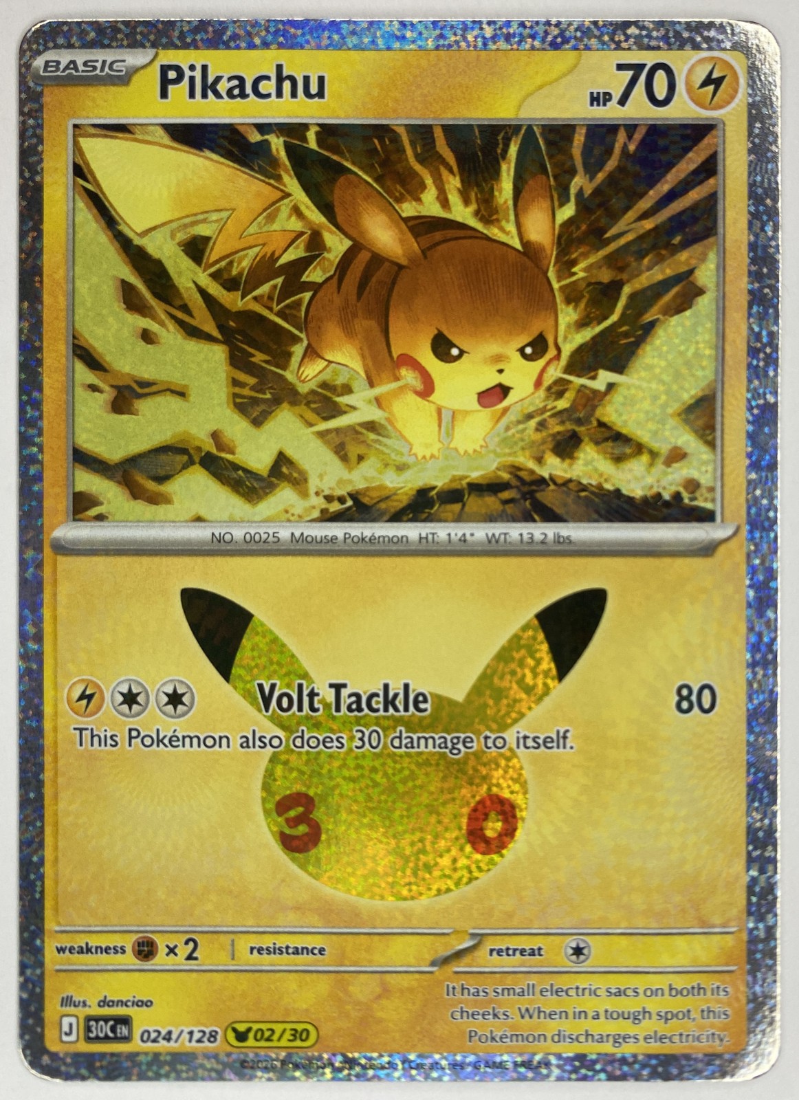 2026 Pokemon 30th Celebration Pikachu #024/128 Pikachu Rare front