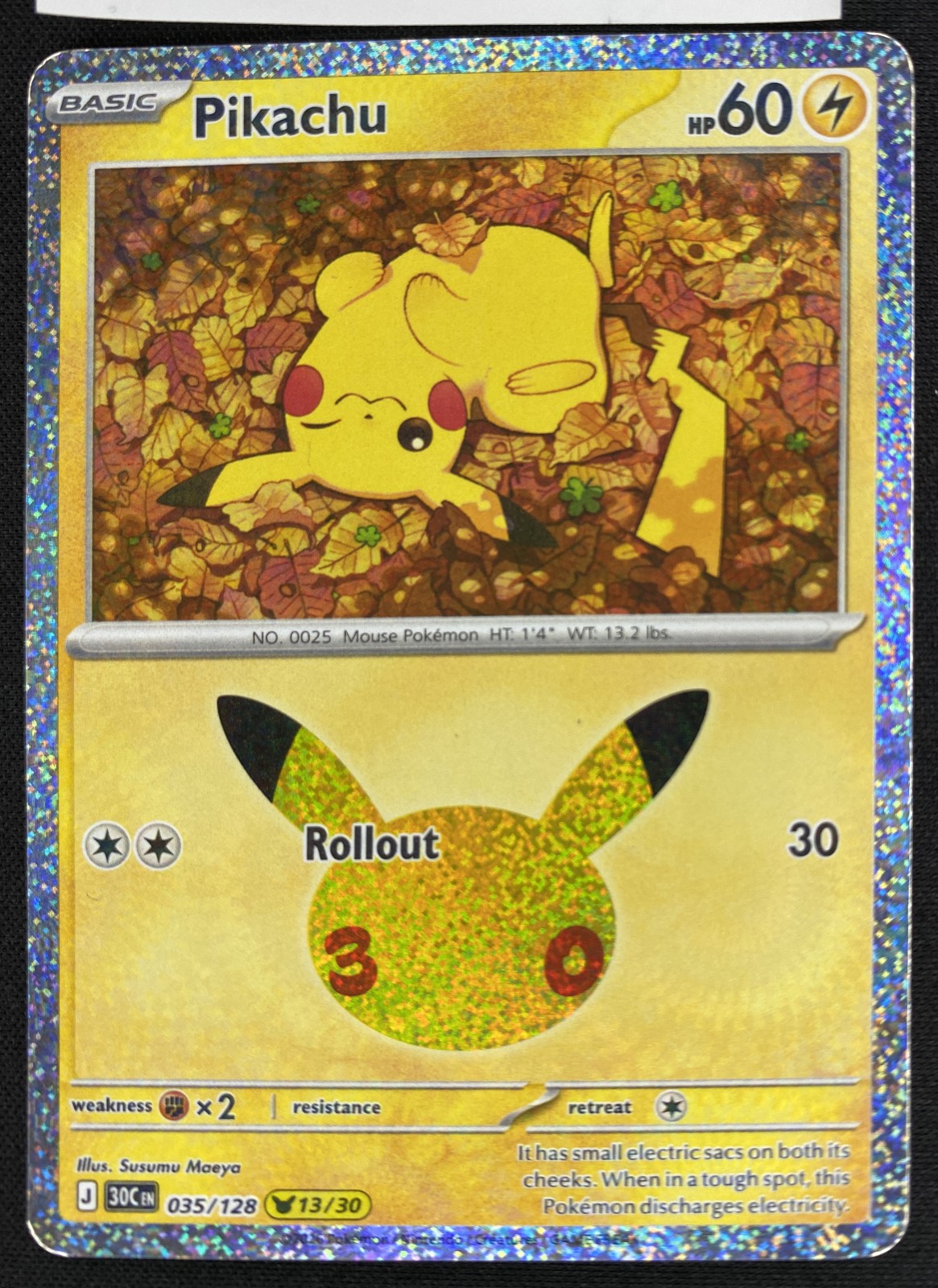 2026 Pokemon 30th Celebration Pikachu #035/128 Pikachu Rare front