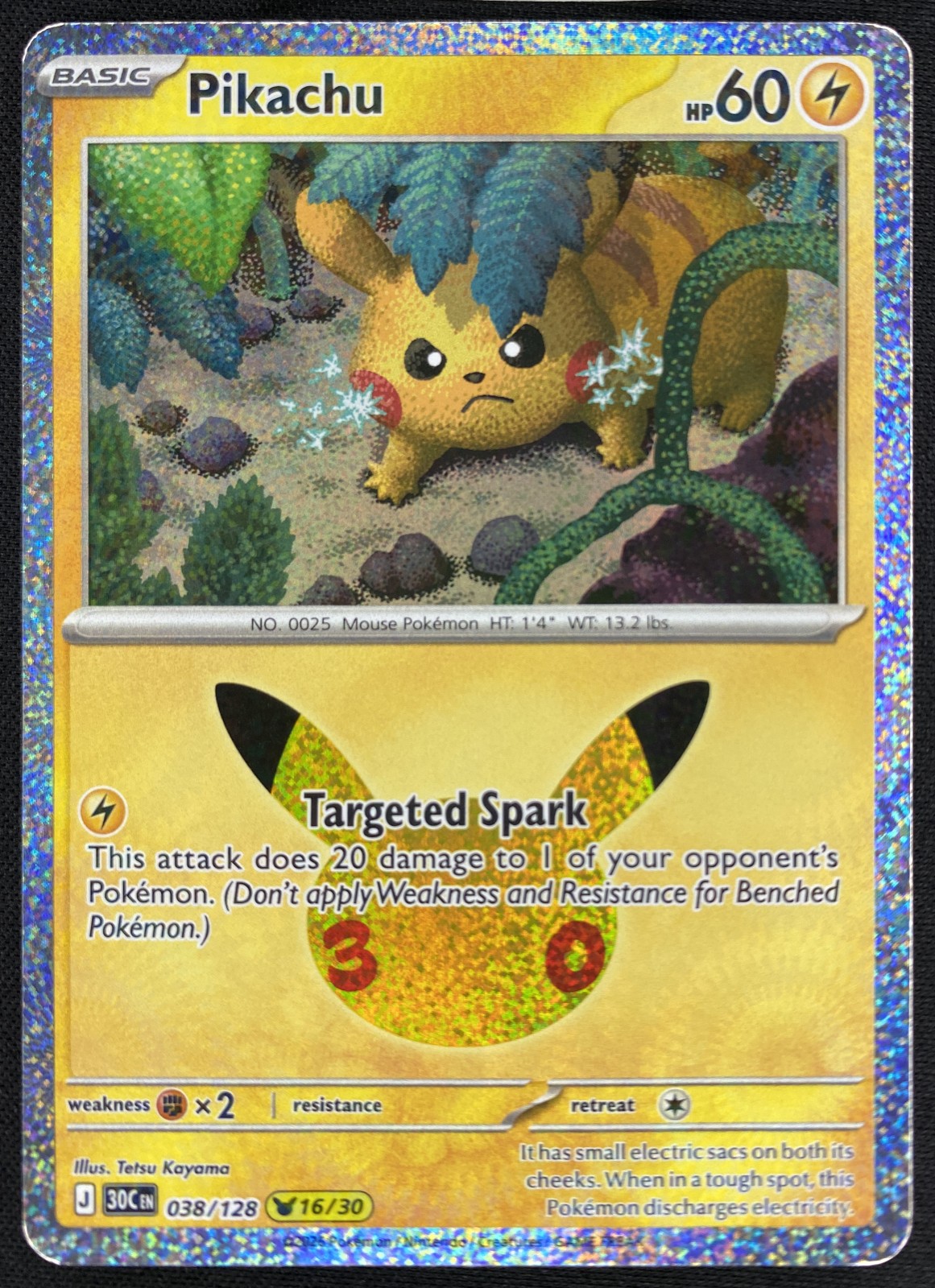 2026 Pokemon 30th Celebration Pikachu #038/128 Pikachu Rare front