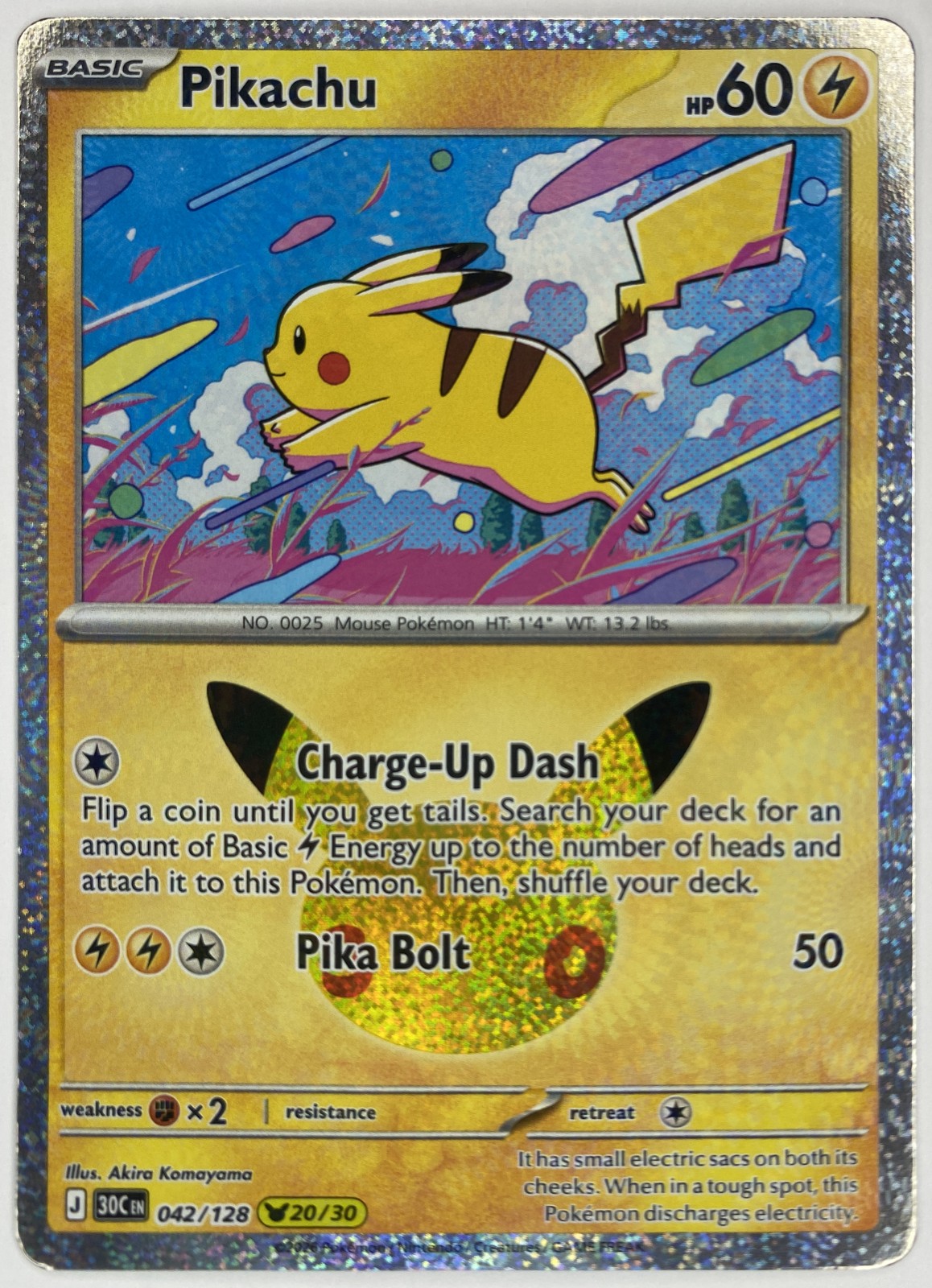 2026 Pokemon 30th Celebration Pikachu #042/128 Pikachu Rare front
