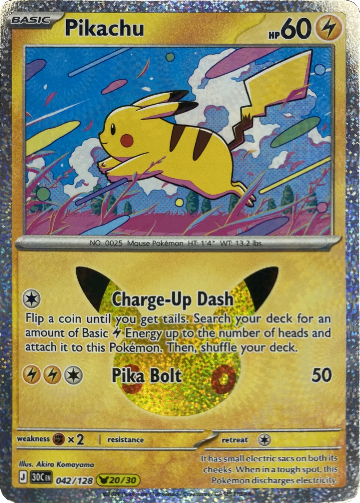 Pikachu #042/128, front