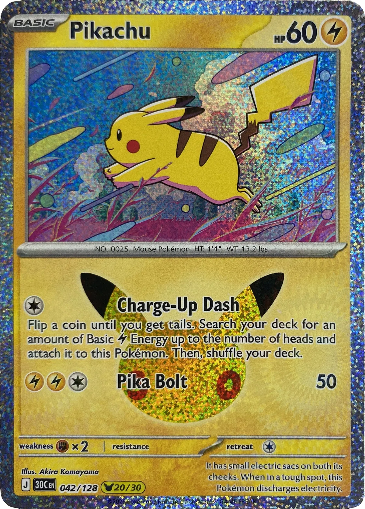 Pikachu #042/128, front