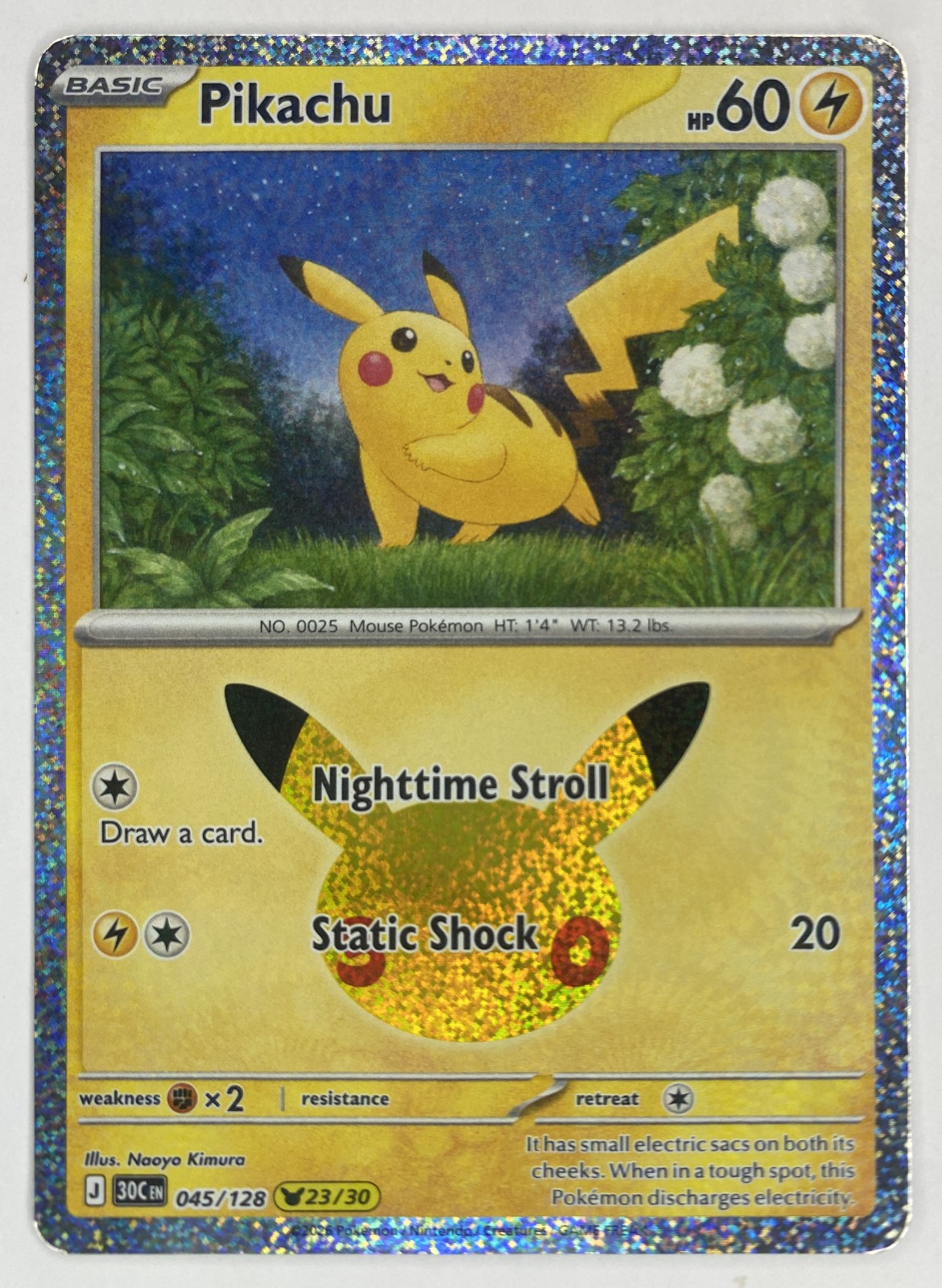 2026 Pokemon 30th Celebration Pikachu #045/128 Pikachu Rare front