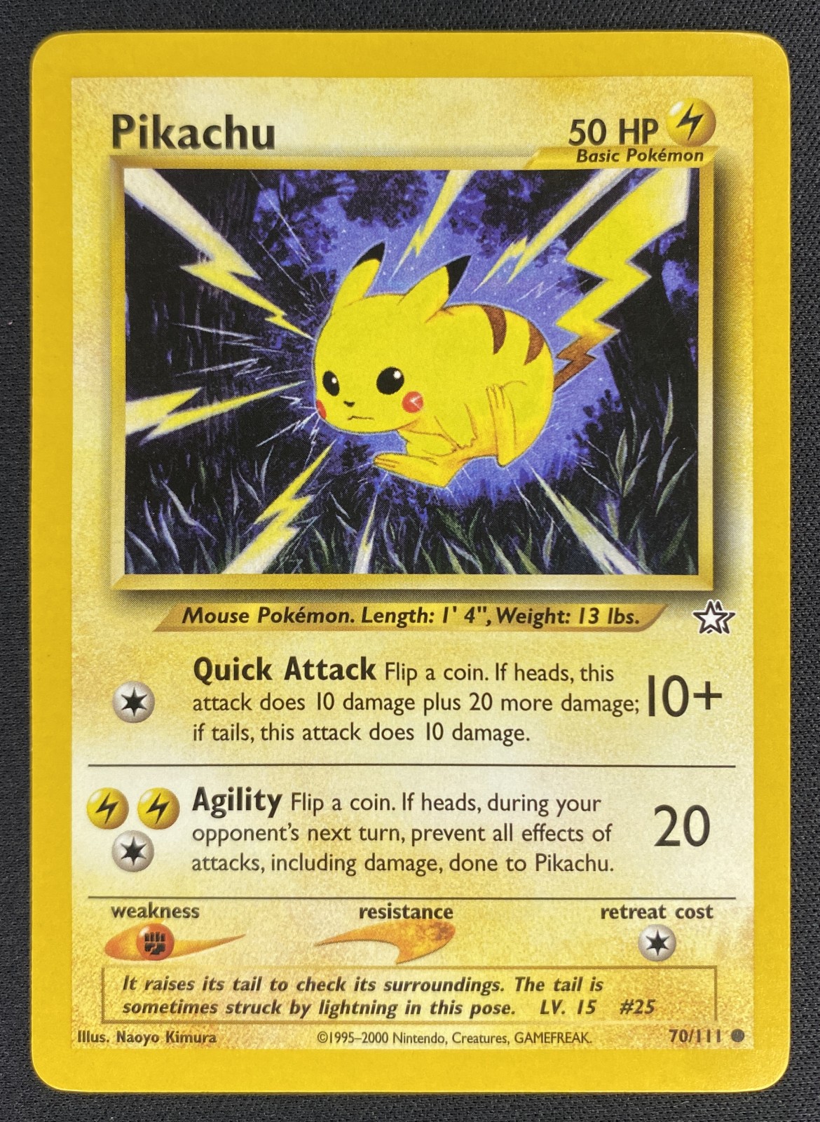 2000 Pokemon Neo Genesis Pikachu #070/111 Common front
