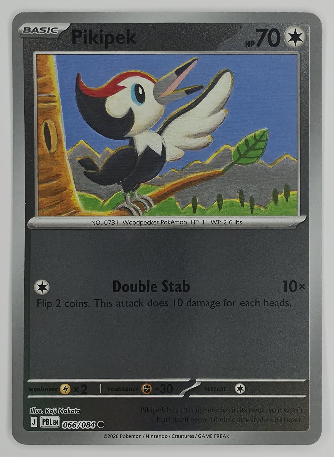 2026 Pokemon Pitch Black Pikipek #066/084 Common front