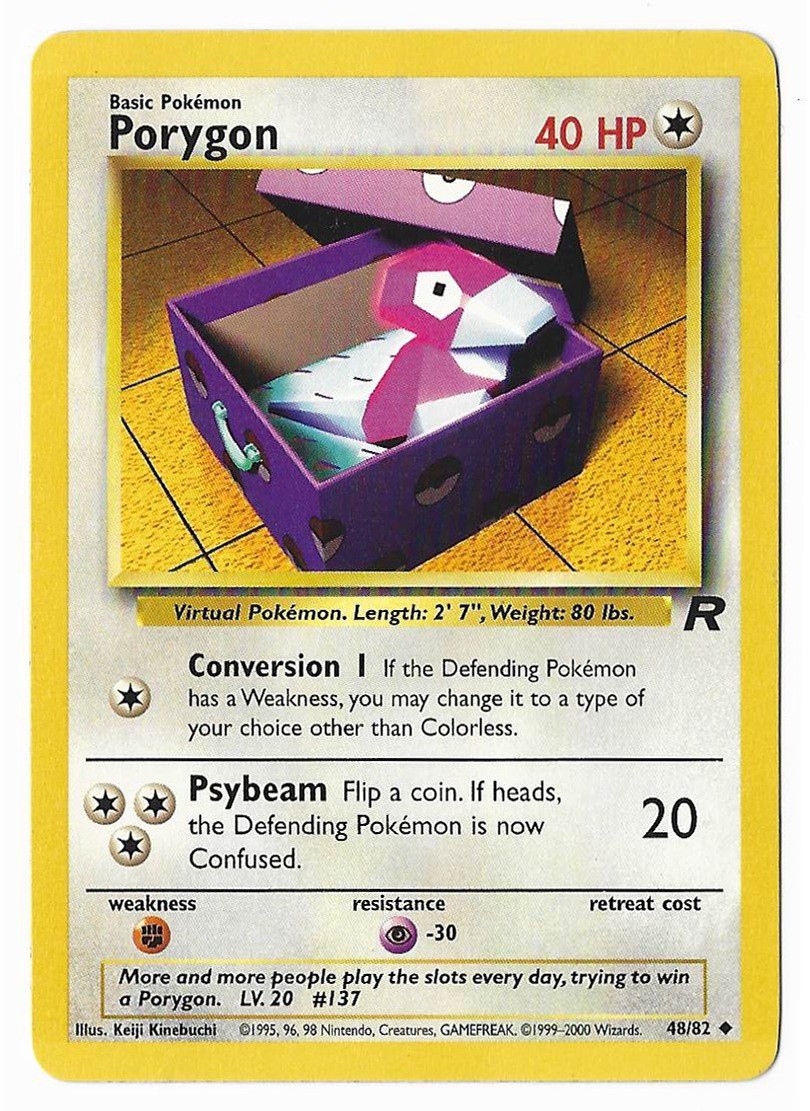 Porygon, scan of the front, shows surface detail