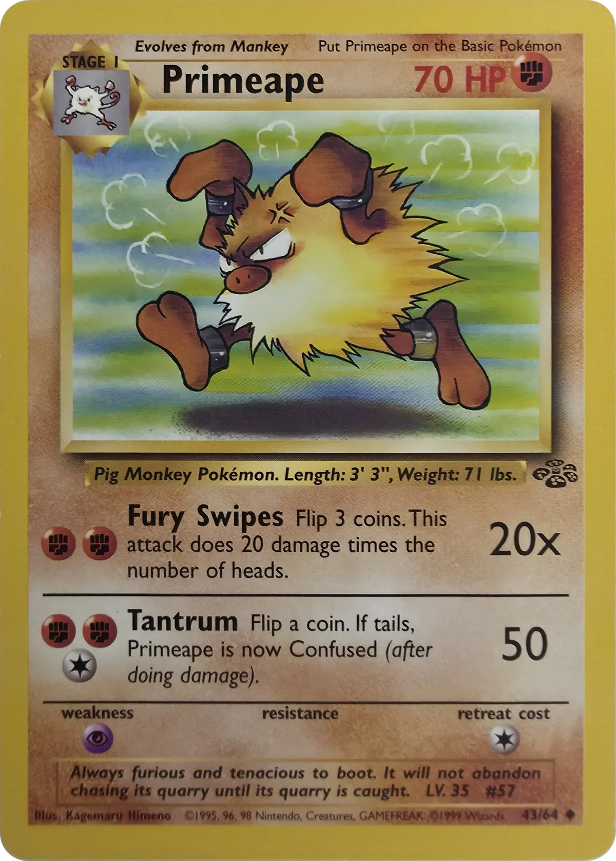 Primeape #43/64, front