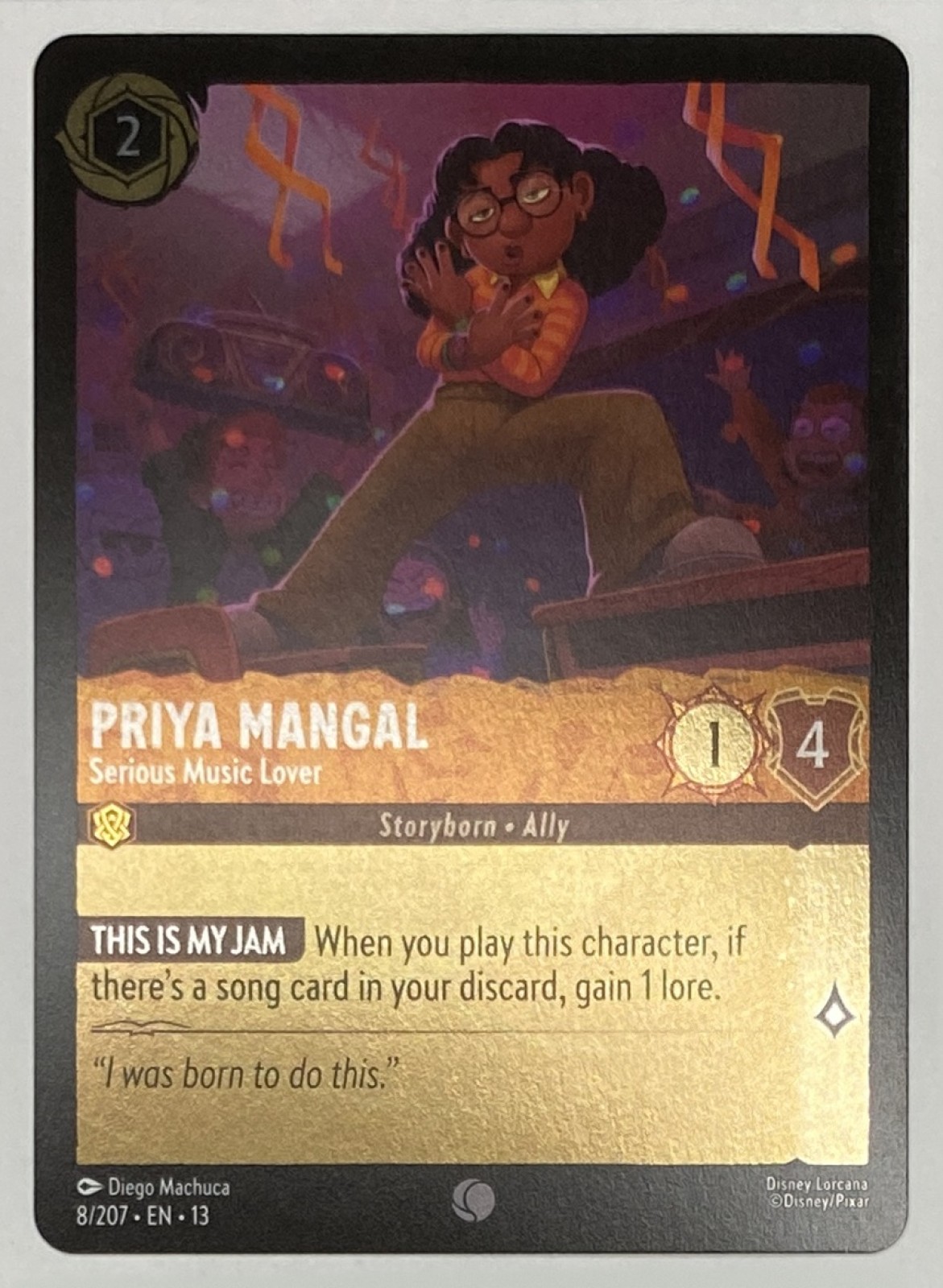 2026 Disney Lorcana Attack of the Vine! Priya Mangal - Serious Music Lover #8/207 Common front