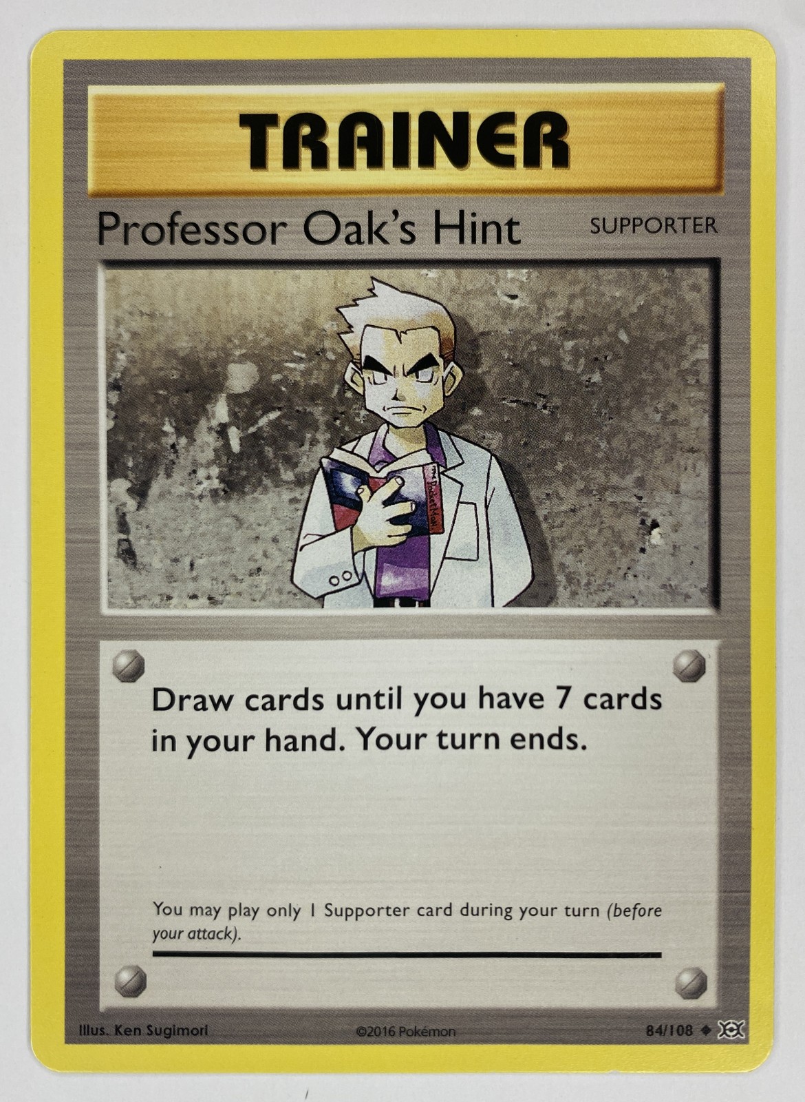 2016 Pokemon XY Evolutions Professor Oak's Hint #84/108 Uncommon front