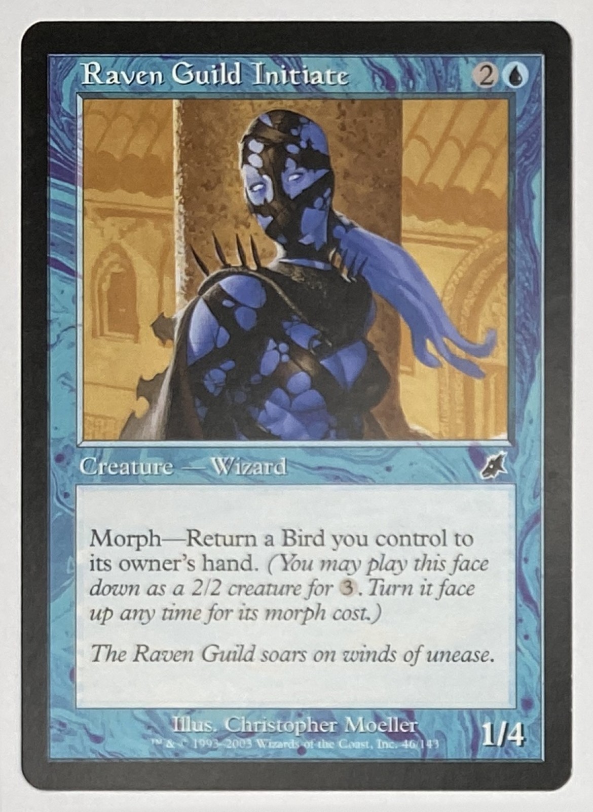 2003 Magic: The Gathering Scourge Raven Guild Initiate #46/143 Common front