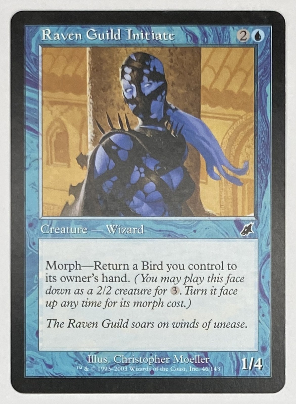 2003 Magic: The Gathering Scourge Raven Guild Initiate #46/143 Common front