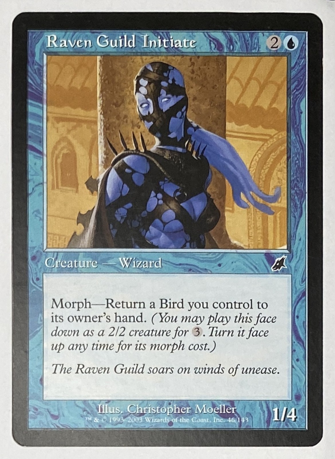 2003 Magic: The Gathering Scourge Raven Guild Initiate #46/143 Common front