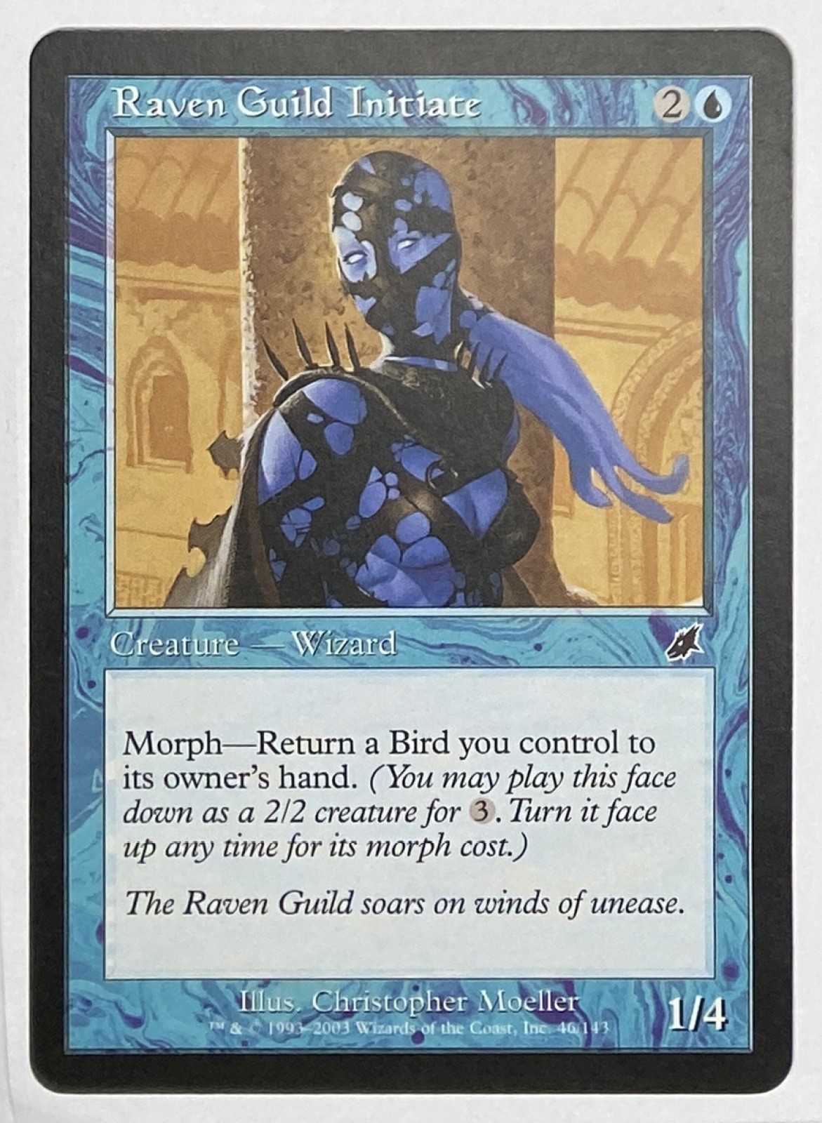 2003 Magic: The Gathering Scourge Raven Guild Initiate #46/143 Common front