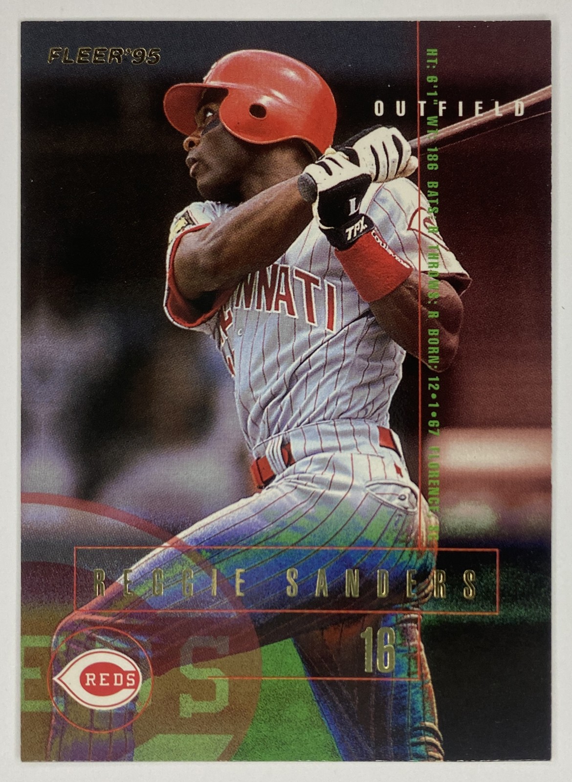 1995 Fleer Reggie Sanders #447 Cincinnati Reds front