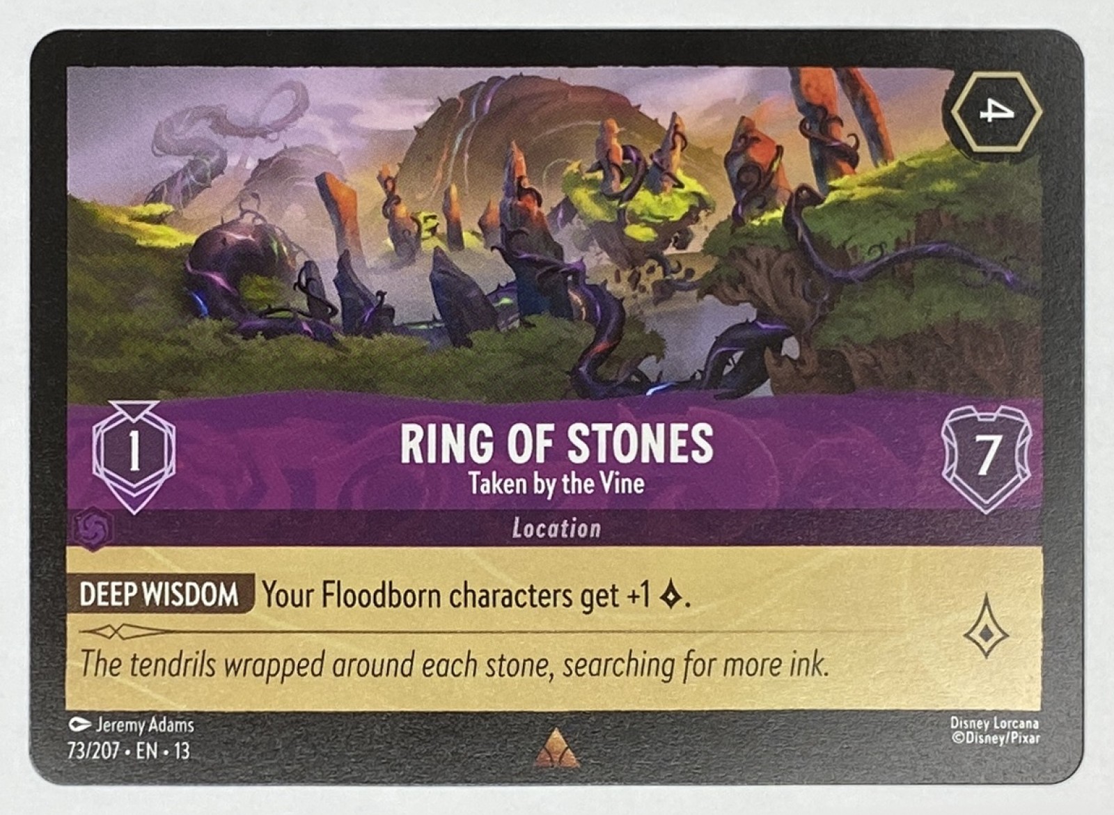 2026 Disney Lorcana Attack of the Vine! Ring of Stones - Taken by the Vine #73/207 Rare front