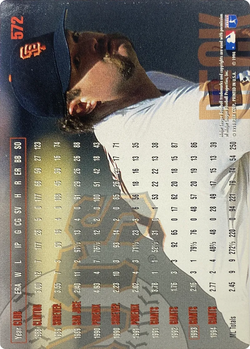 Rod Beck #572, back