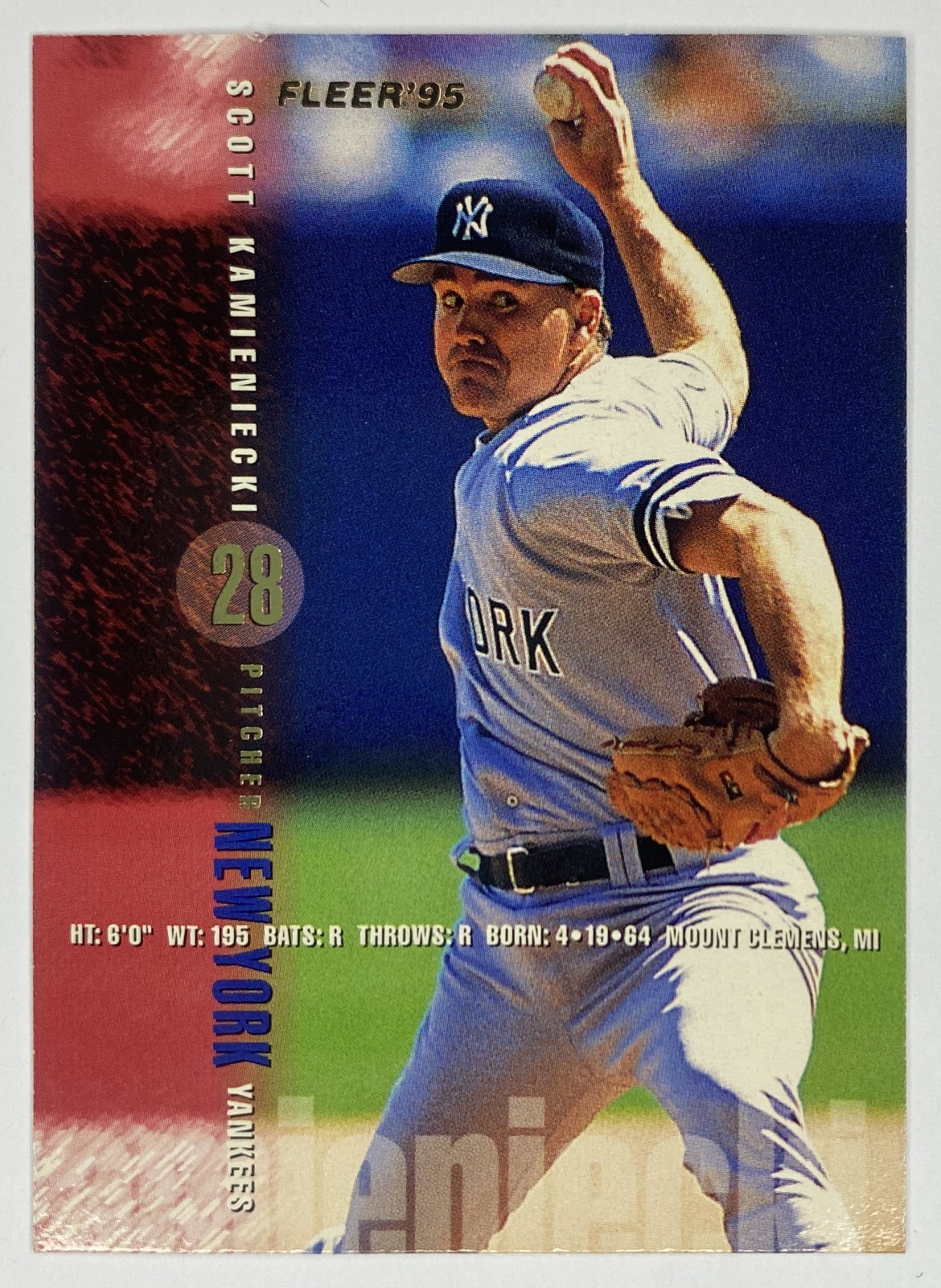1995 Fleer Scott Kamieniecki #72 New York Yankees front