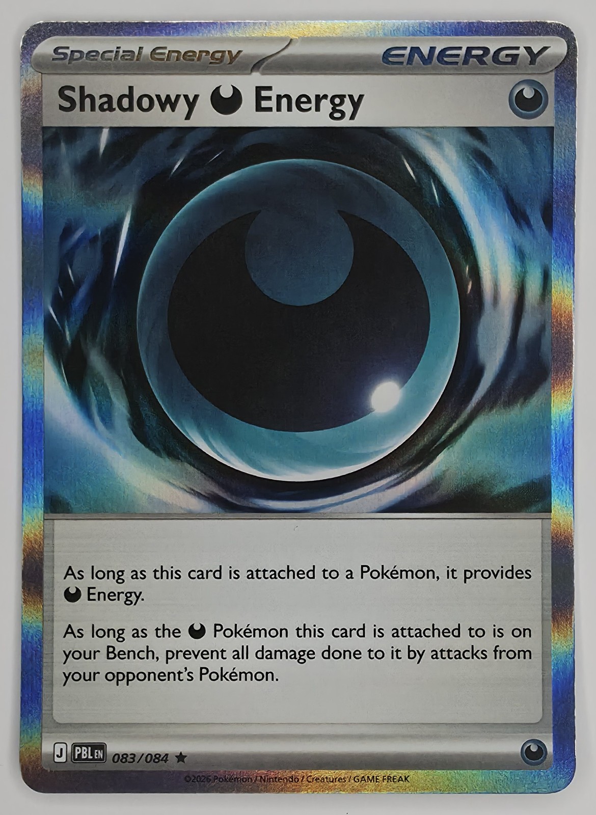2026 Pokemon Pitch Black Shadowy Darkness Energy #083/084 Holo Rare front