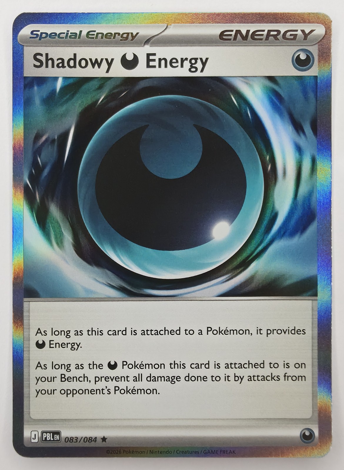 2026 Pokemon Pitch Black Shadowy Darkness Energy #083/084 Holo Rare front