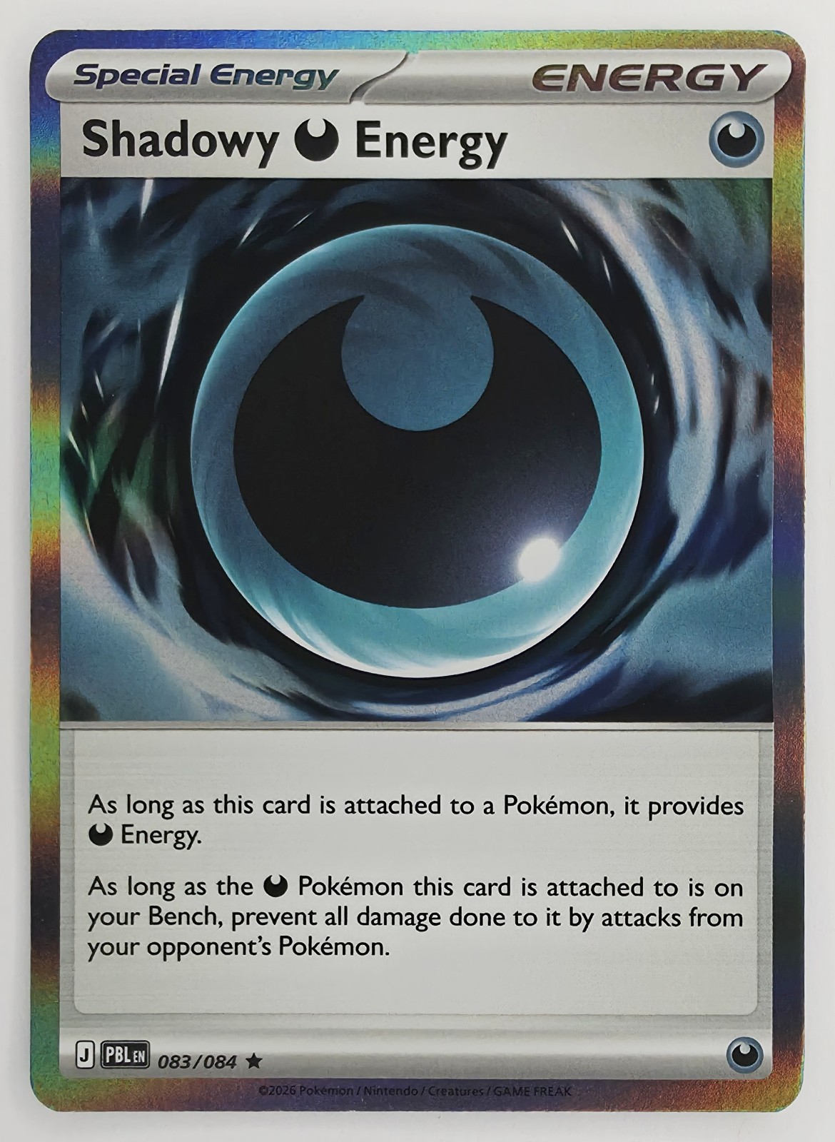 2026 Pokemon Pitch Black Shadowy Darkness Energy #083/084 Holo Rare front
