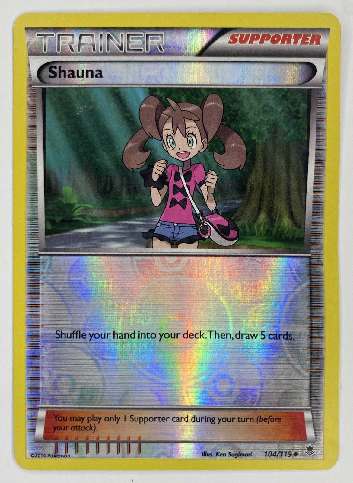 2014 Pokemon XY Phantom Forces Shauna #104/119 Reverse Holo Uncommon front