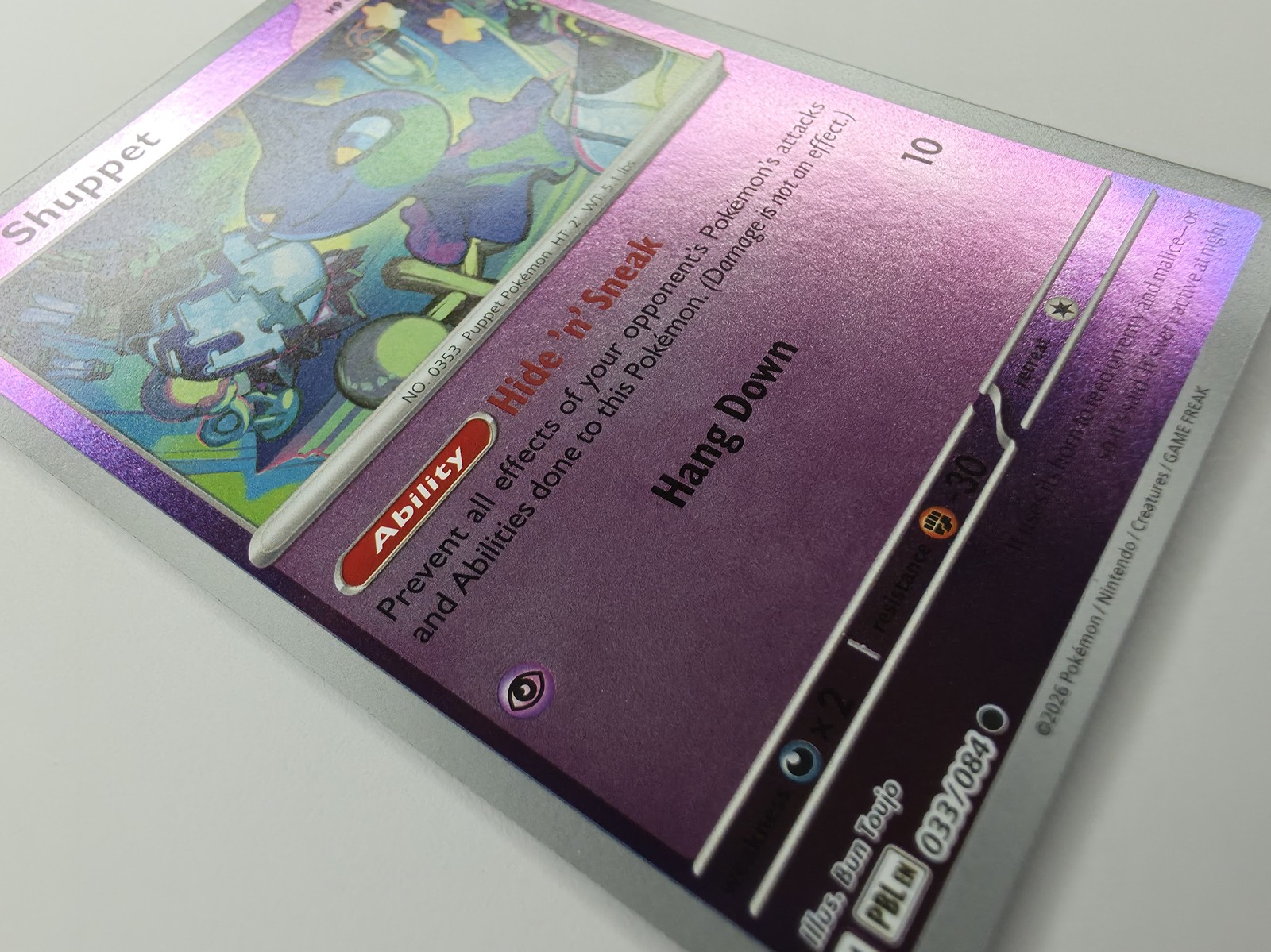 2026 Pokemon Pitch Black Shuppet #033/084 Reverse Holo Common photo 3