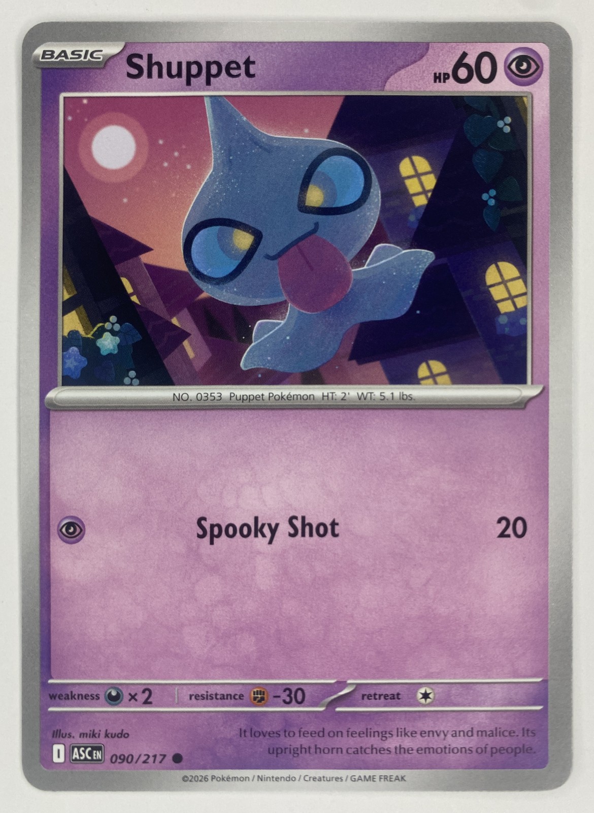 2026 Pokemon Ascended Heroes Shuppet #090/217 Common front
