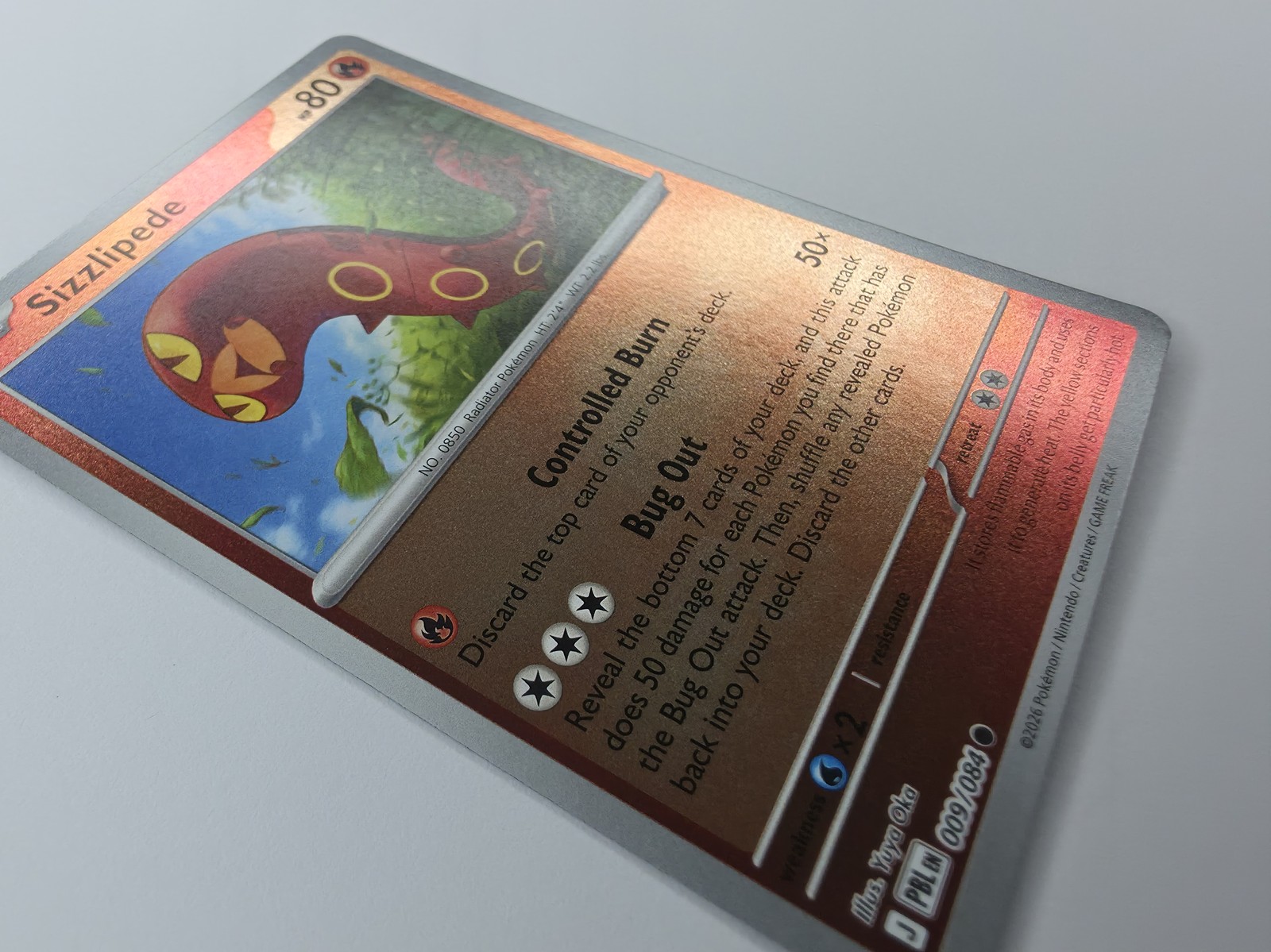 2026 Pokemon Pitch Black Sizzlipede #009/084 Reverse Holo Common photo 3