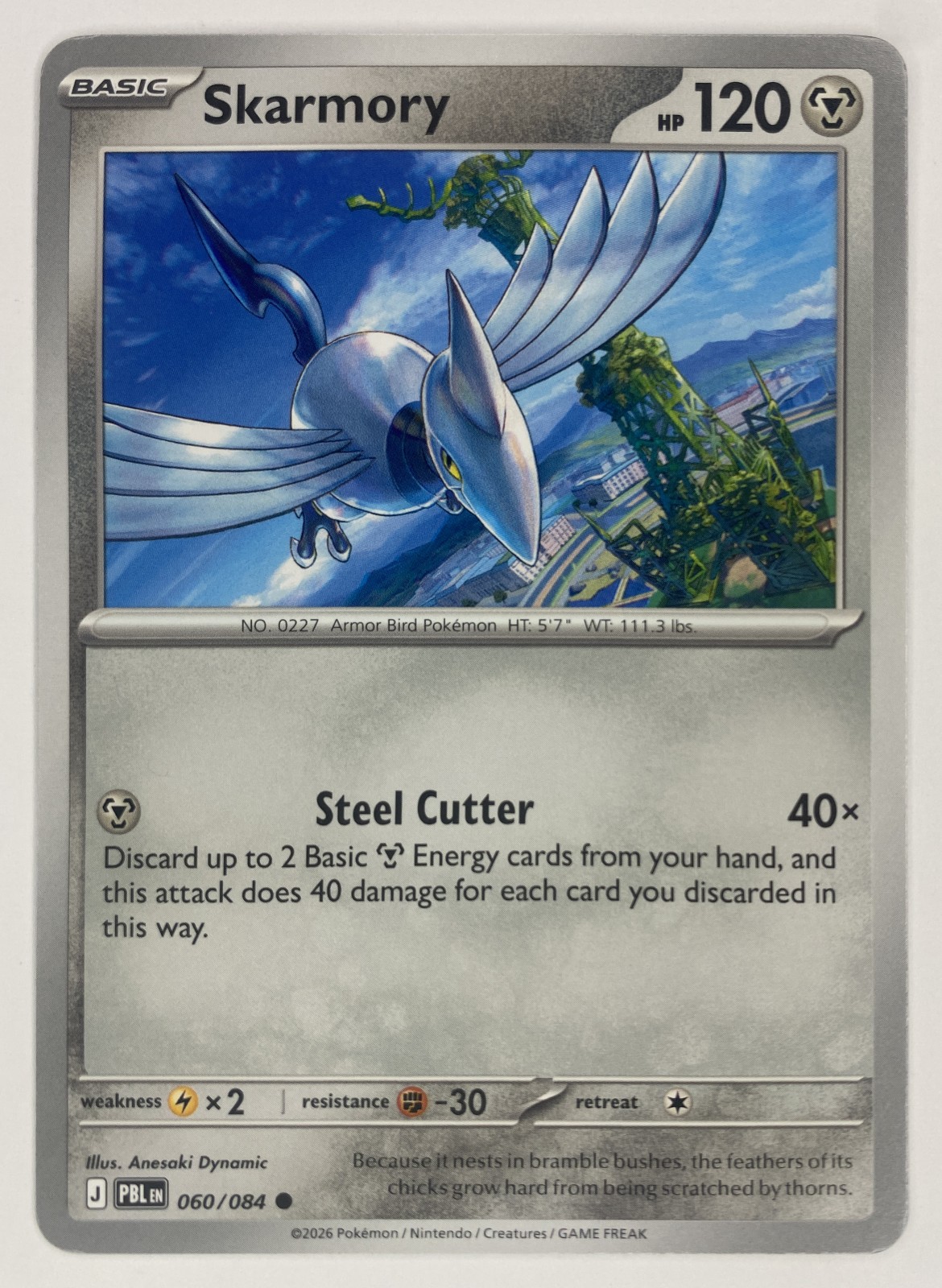 2026 Pokemon Pitch Black Skarmory #060/084 Common front