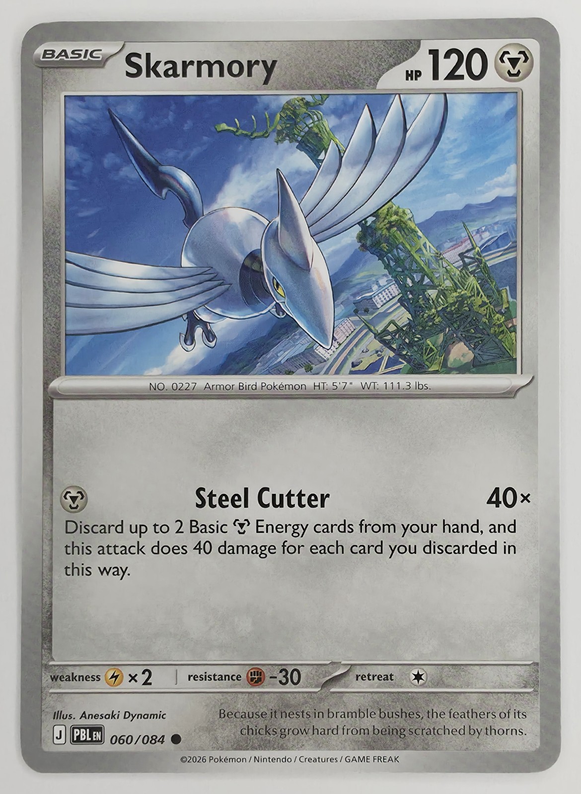 2026 Pokemon Pitch Black Skarmory #060/084 Common front