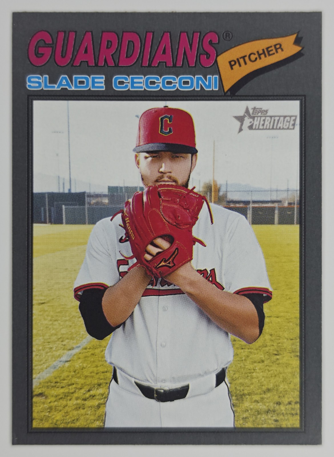 2026 Topps Heritage Slade Cecconi #87 Dark Gray Border Parallel Cleveland Guardians front
