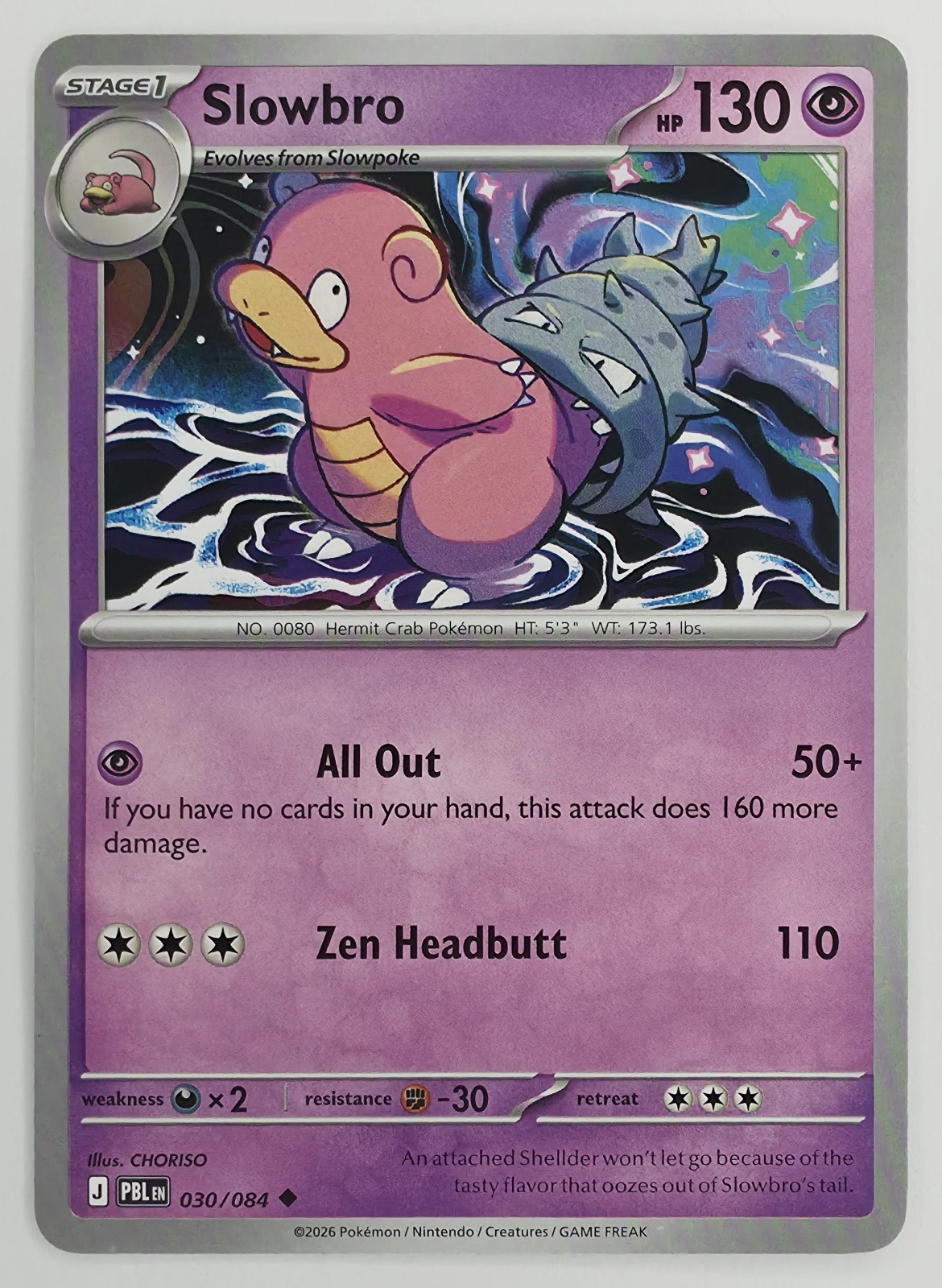 2026 Pokemon Pitch Black Slowbro #030/084 Uncommon front