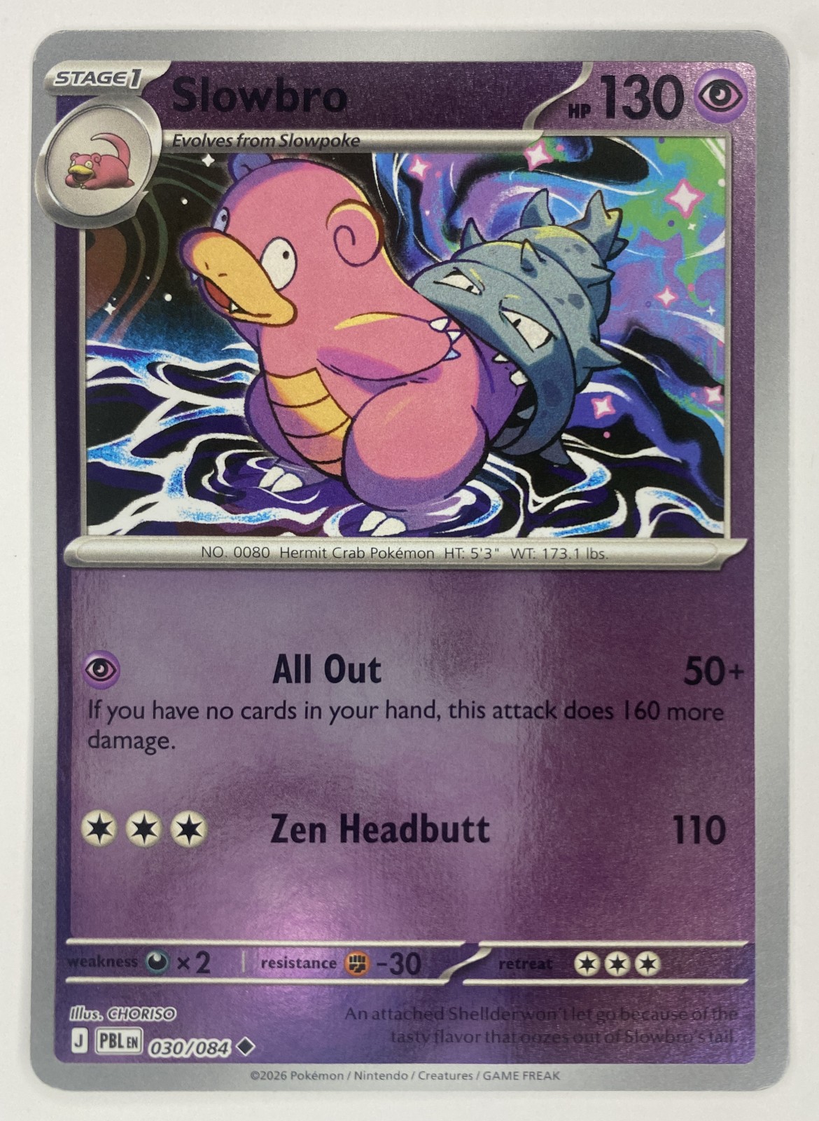 2026 Pokemon Pitch Black Slowbro #030/084 Uncommon front