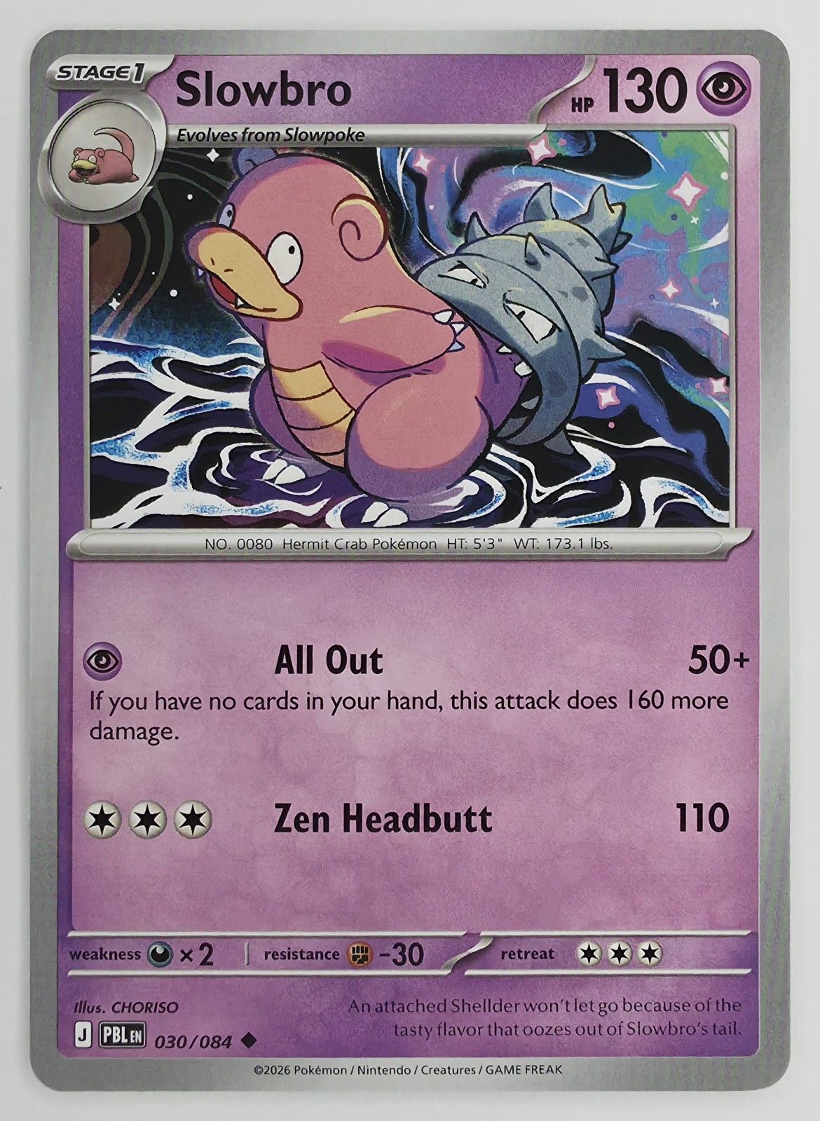 2026 Pokemon Pitch Black Slowbro #030/084 Uncommon front