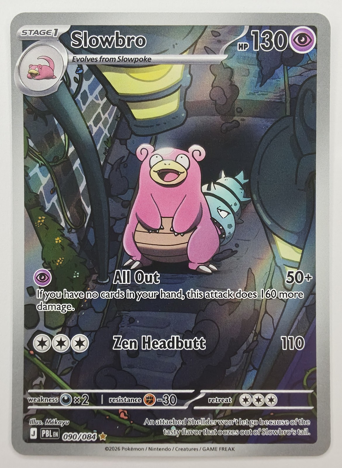 2026 Pokemon Pitch Black Slowbro #090/084 Illustration Rare Holo front