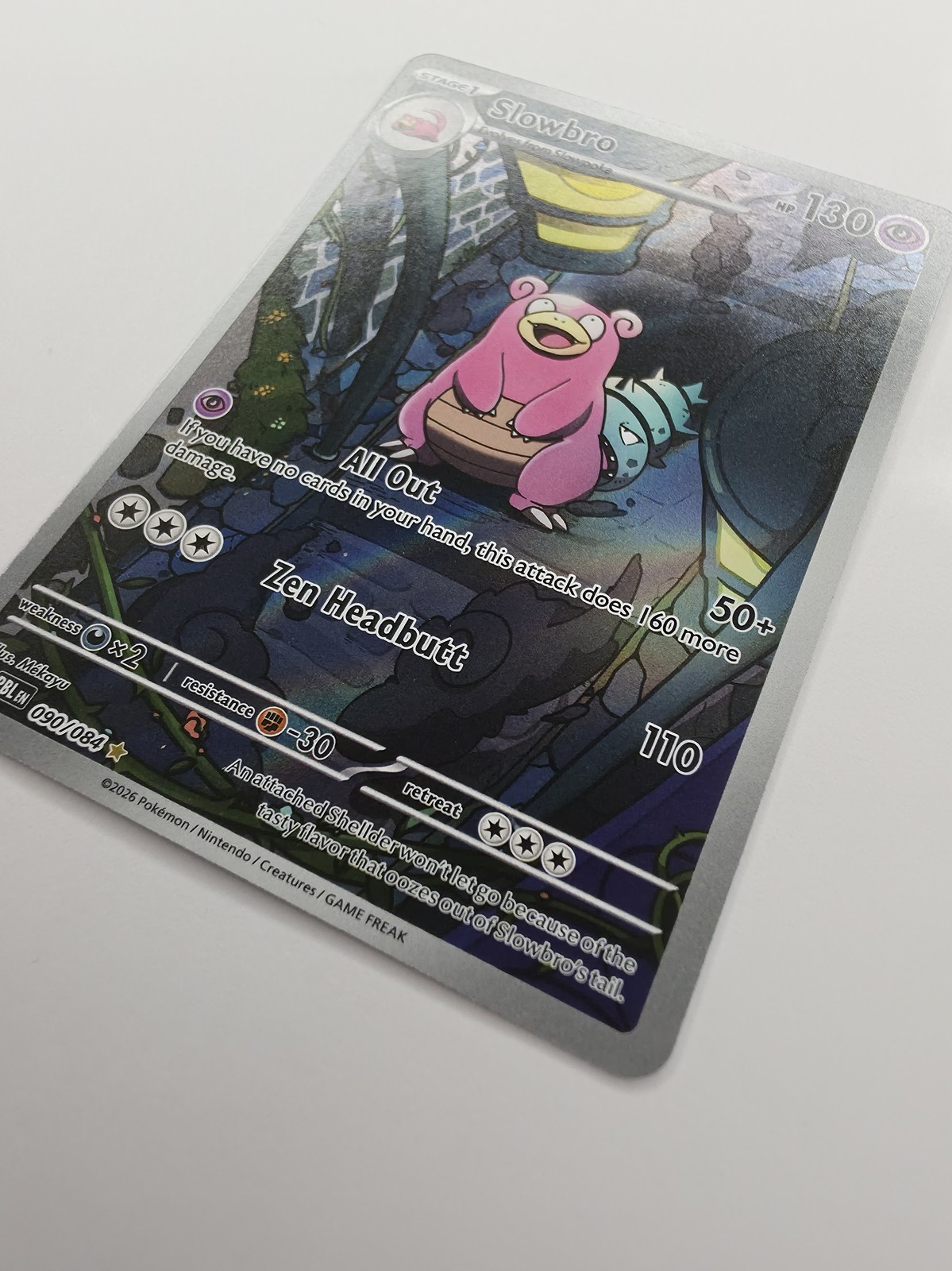 2026 Pokemon Pitch Black Slowbro #090/084 Illustration Rare Holo photo 4
