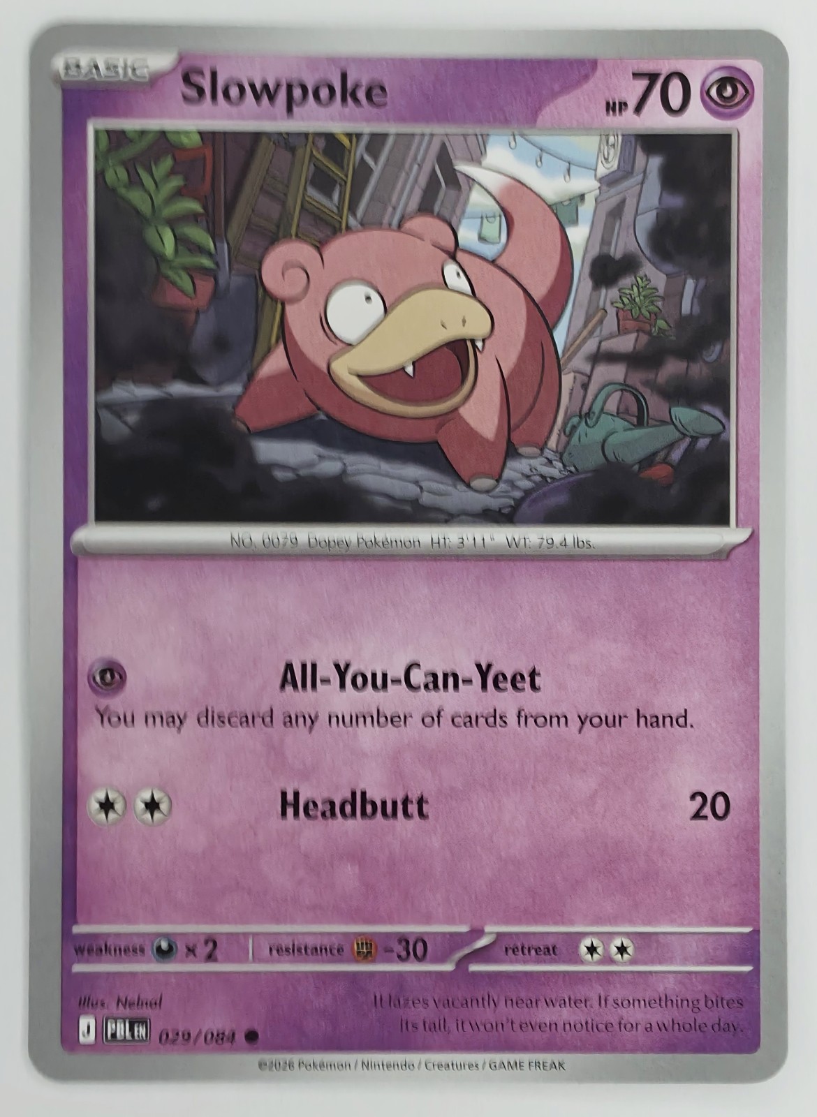 2026 Pokemon Pitch Black Slowpoke #029/084 Common front