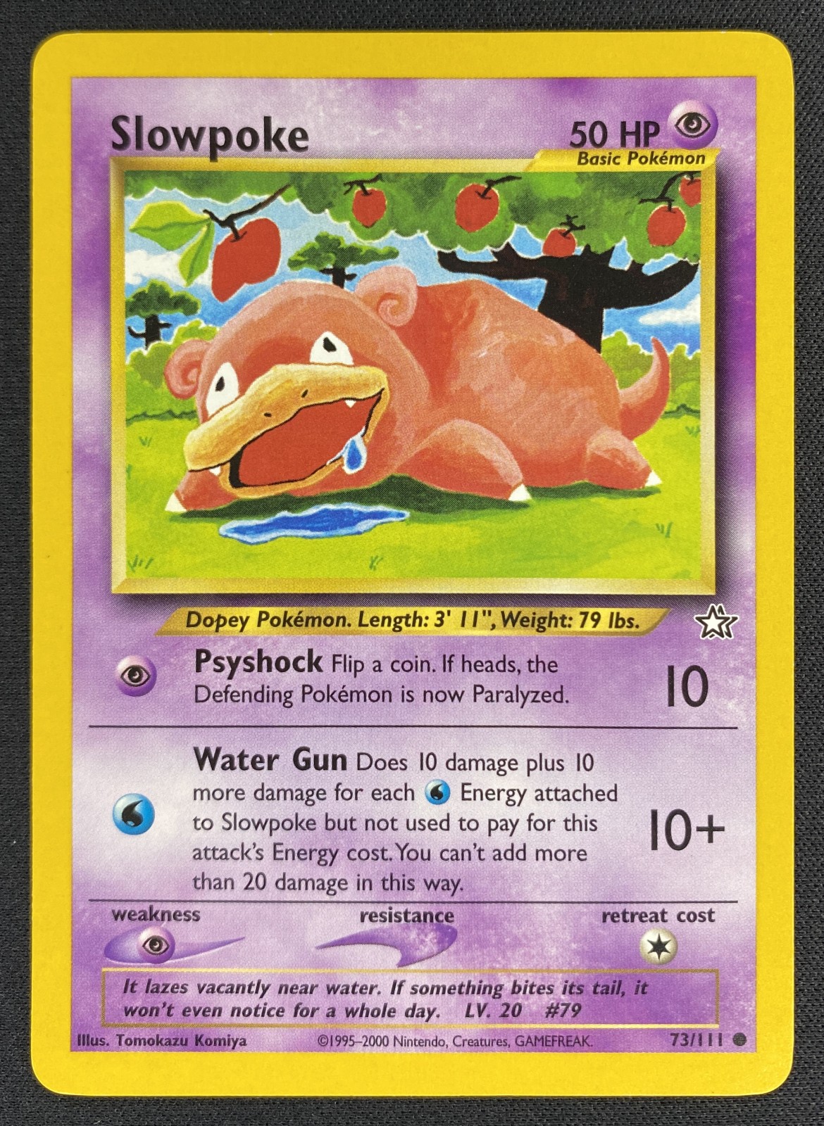 2000 Pokemon Neo Genesis Slowpoke #073/111 Common front