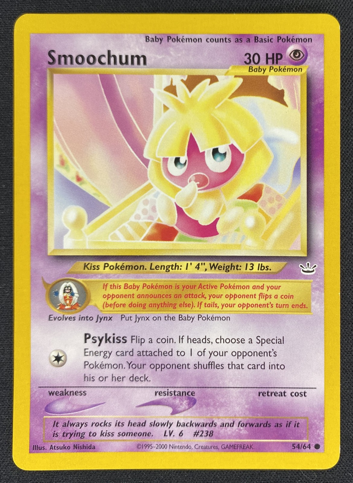 2001 Pokemon Neo Revelation Smoochum #54/64 Common front