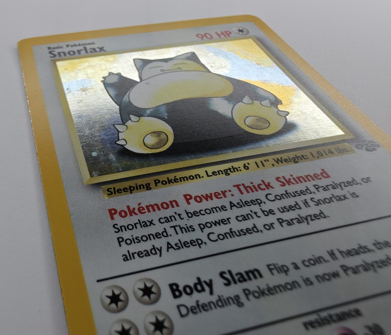 Snorlax holo angle close-up