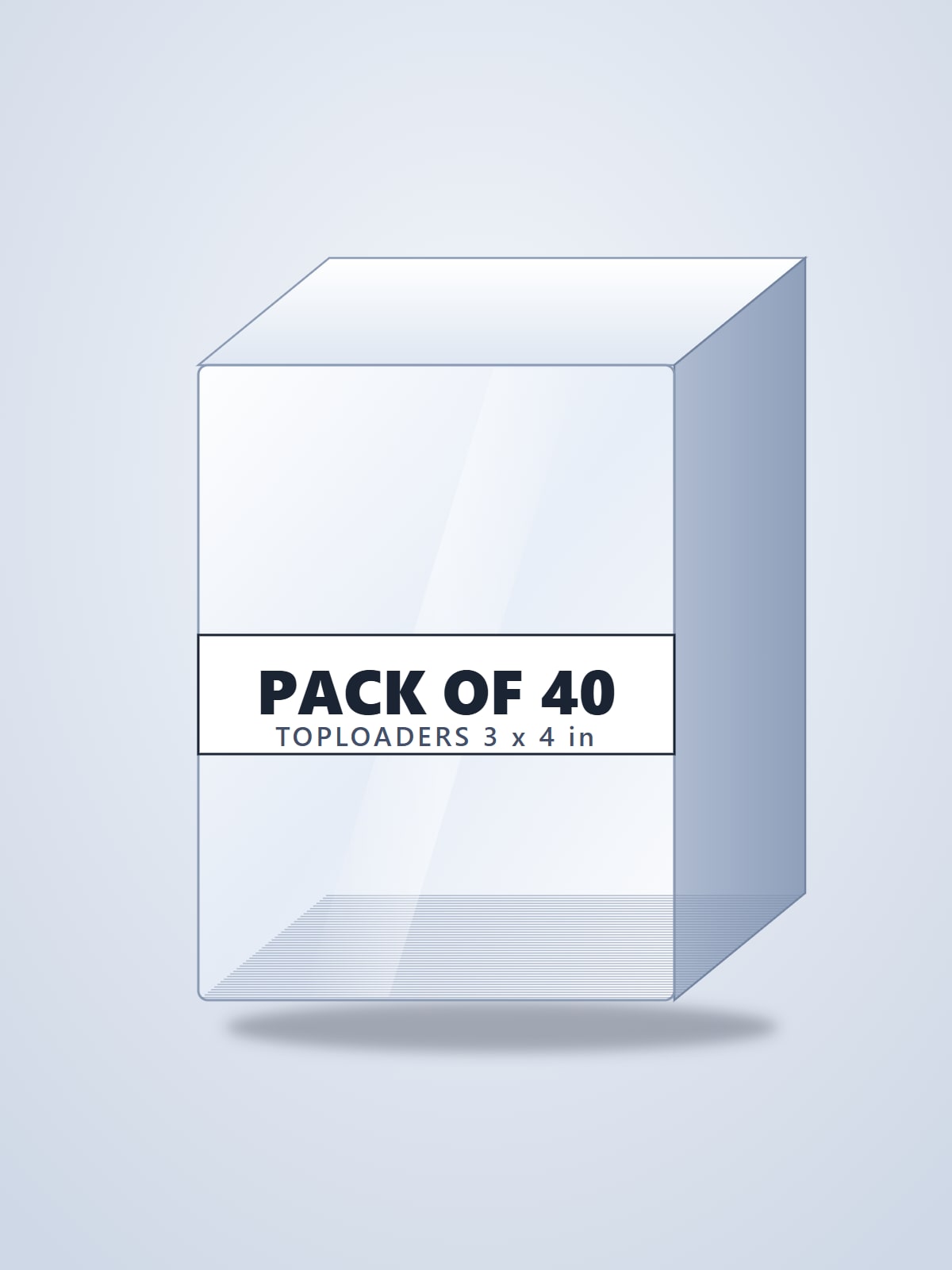 Pack of 40 toploaders, stacked