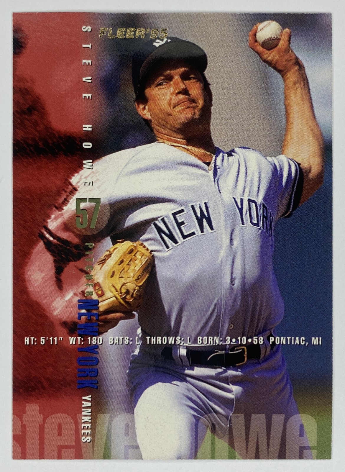 1995 Fleer Steve Howe #71 New York Yankees front