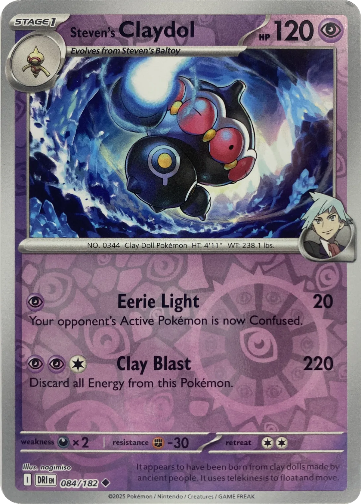 Steven's Claydol #084/182, front