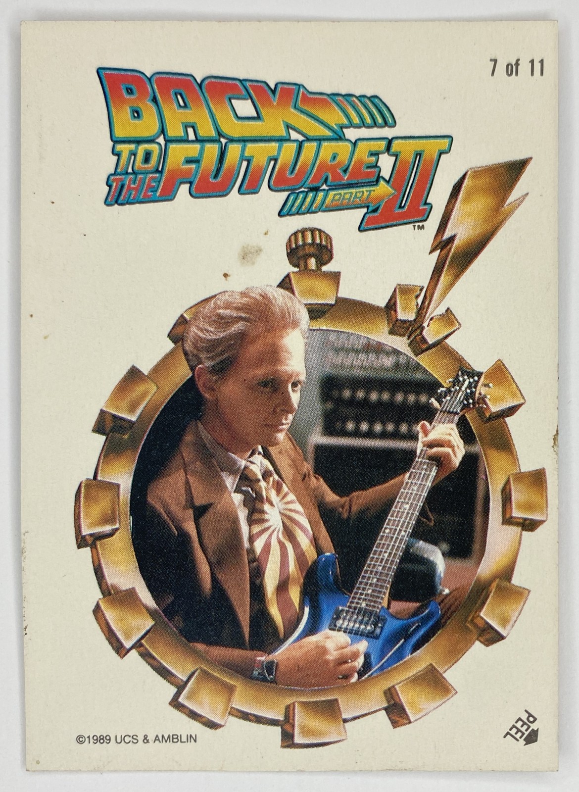 1989 Topps Back to the Future Part II Sticker #7 of 11, Puzzle Back front