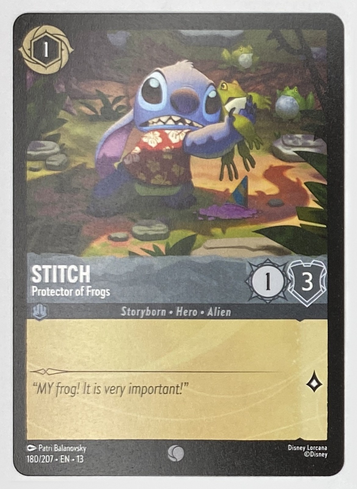 2026 Disney Lorcana Attack of the Vine! Stitch - Protector of Frogs #180/207 Common front