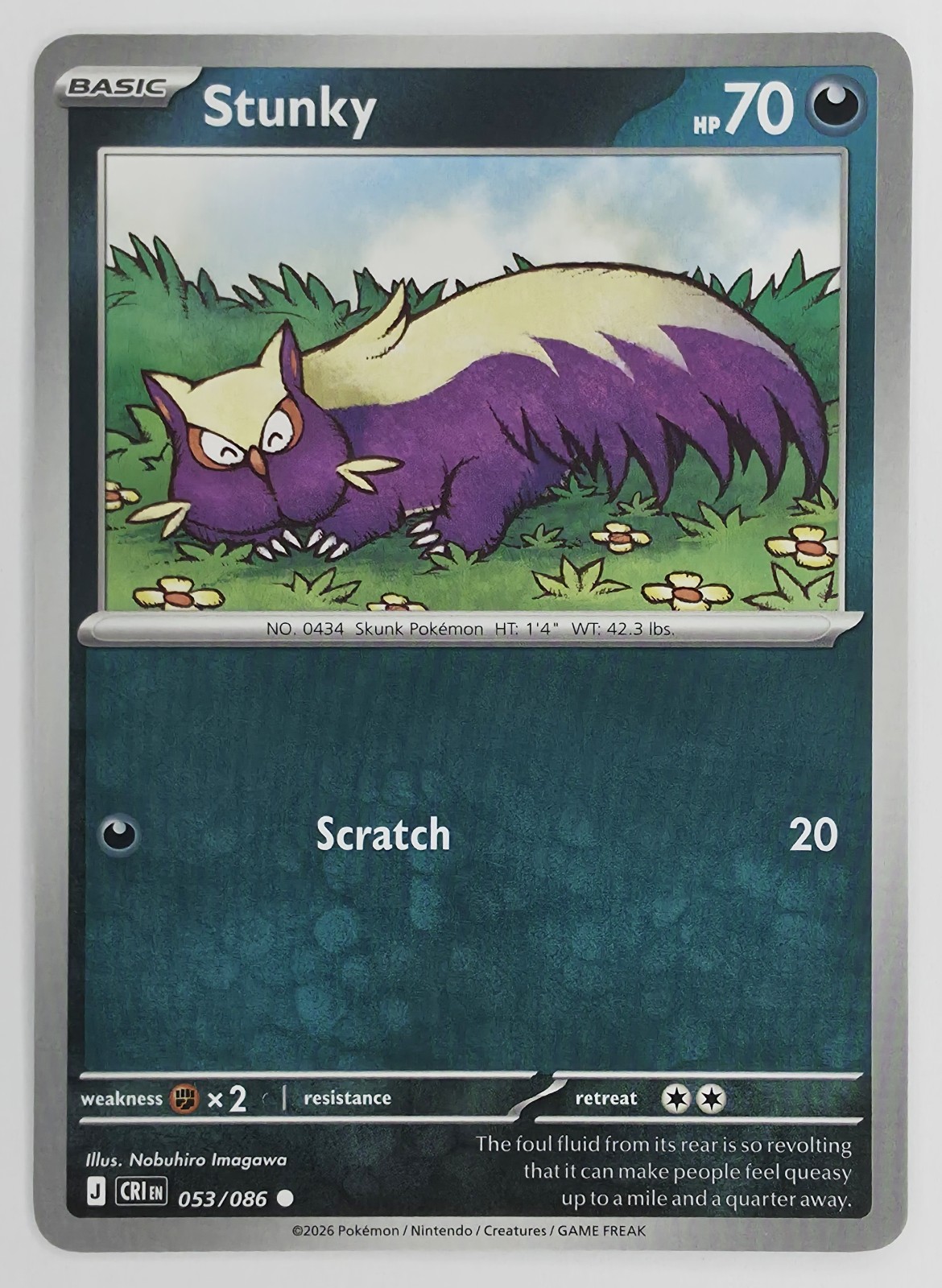 2026 Pokemon Chaos Rising Stunky #053/086 Common front
