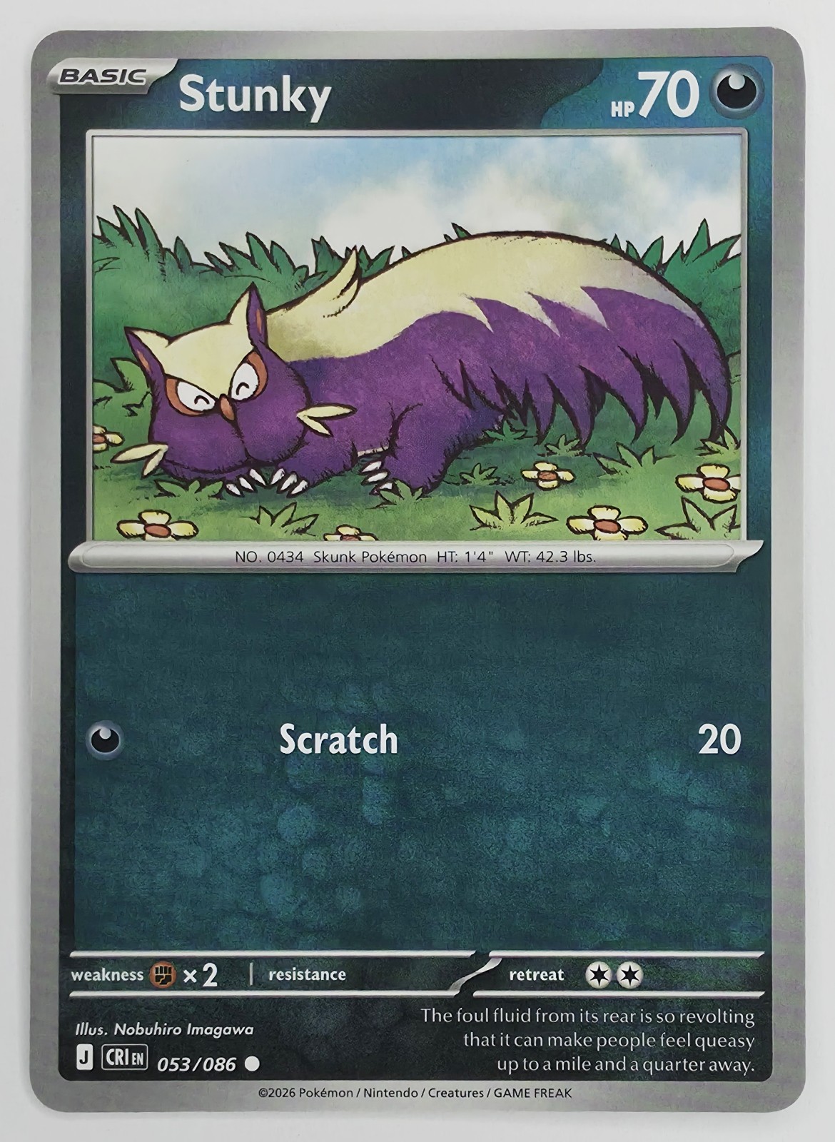 2026 Pokemon Chaos Rising Stunky #053/086 Common front